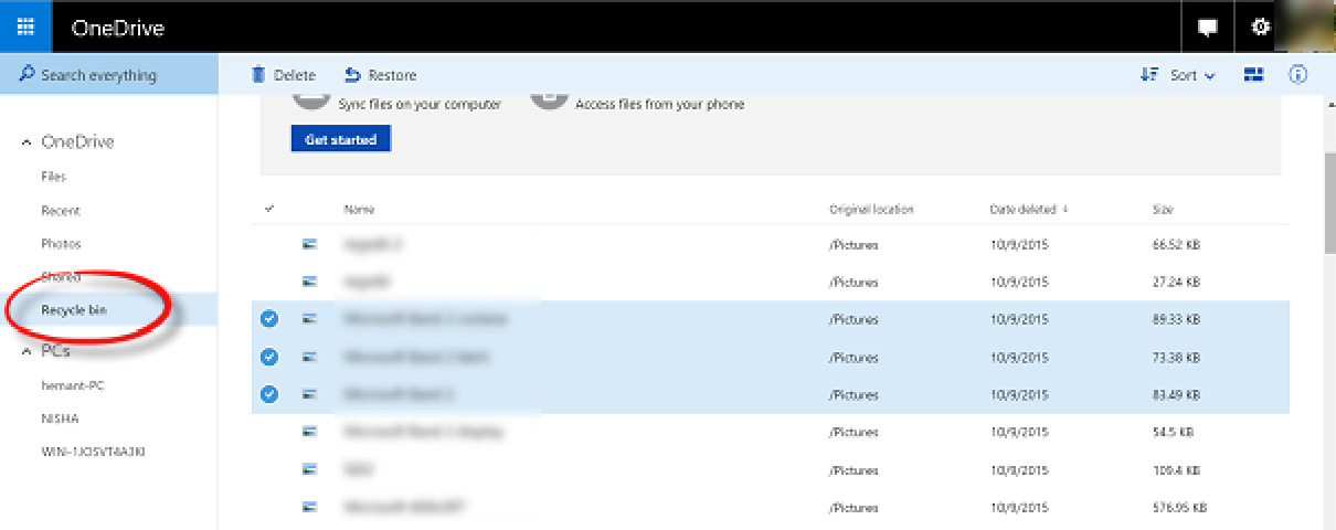 طريقة استعادة ملفات OneDrive المحذوفة من ويندوز 10